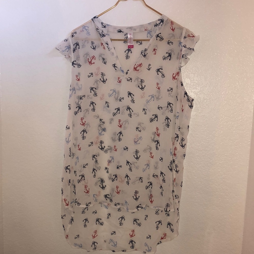 Sheer Nautical blouse - XXL
